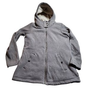 Columbia Women's Gray Zip Hoodie Jacket Coat w/Fleece&Quilt Lining Size M